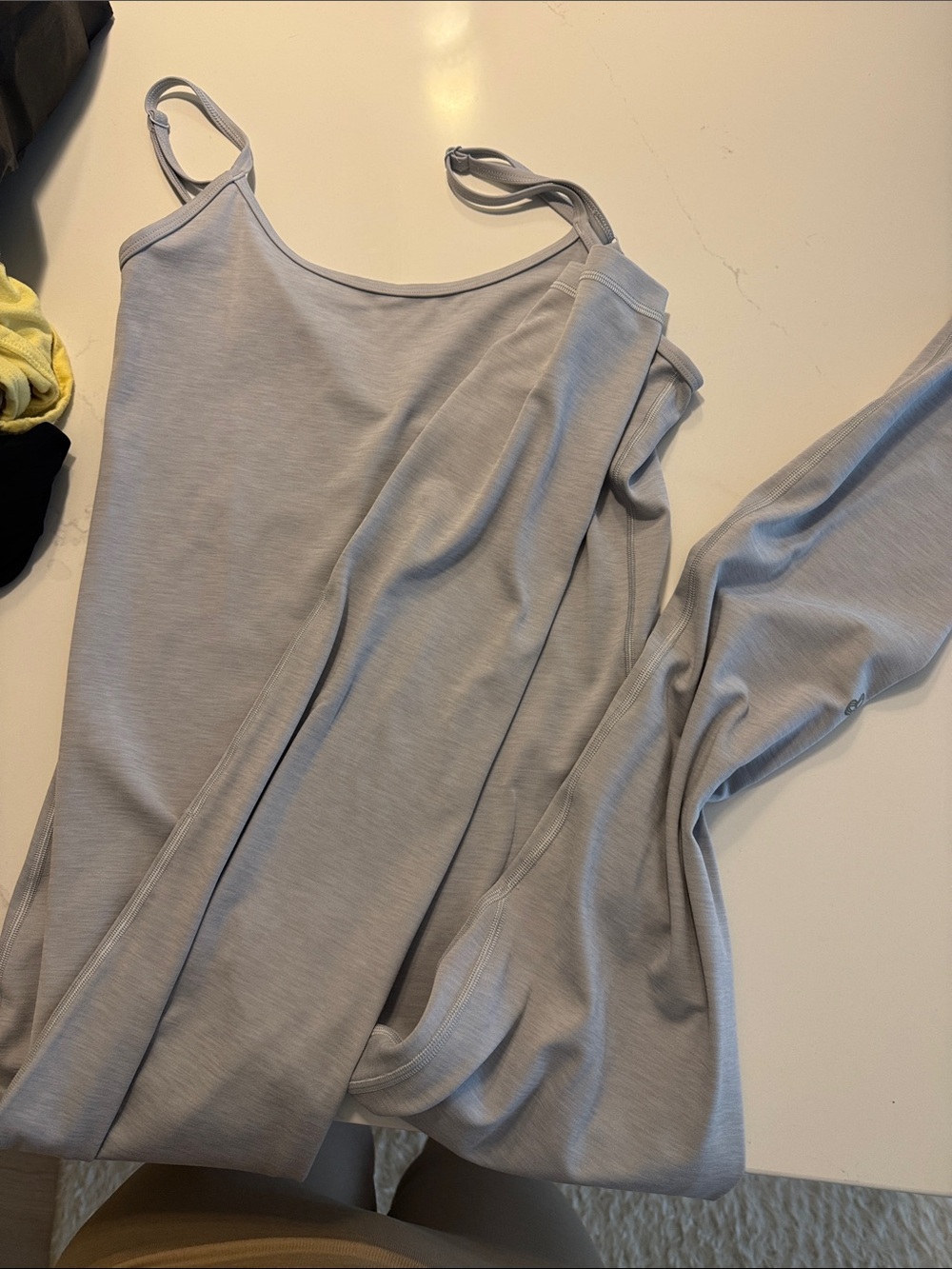 Aritzia Light Gray Spaghetti Strap Bodysuit